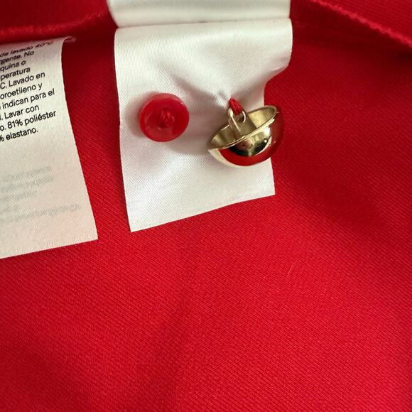 H&M | NWT Red Mini Dress Short Sleeve Gold Shoulder Buttons Shift | Size XXL - Picture 7 of 7